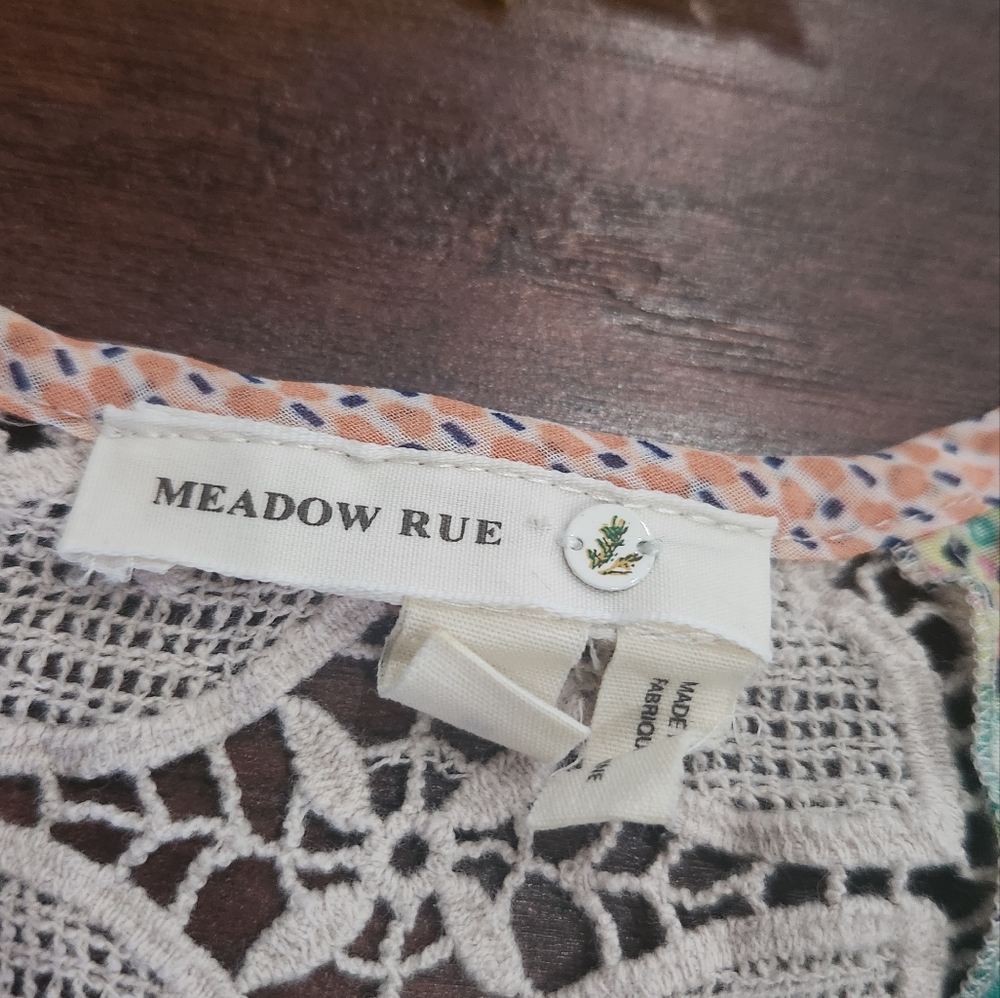 Meadow Rue Anthropologie Crochet Lace Peasant Blouse Medium - Picture 13 of 13